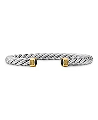 Men's Cable Cuff Bracelet in Sterling Silver & 18K Yellow Gold