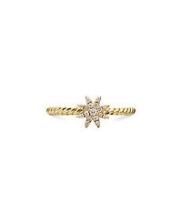 Petite Starburst Station Ring 18K Yellow Gold with Diamonds