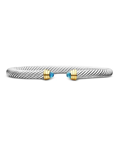 David Yurman Cable Classics Bracelet with Blue Topaz and 14K Gold