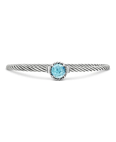 Petite Châtelaine ® Bracelet Sterling Silver with Blue Topaz, 3mm
