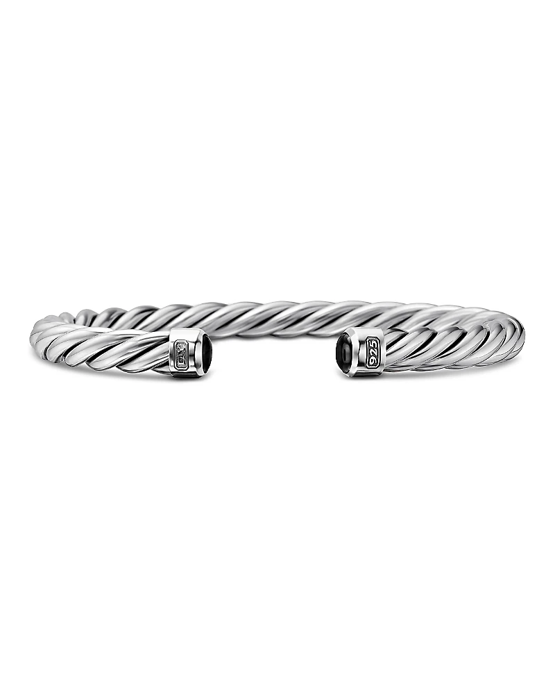 David Yurman Men's Cable Classic Cuff Bracelet with Black Onyx