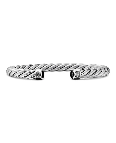 David Yurman Men's Cable Classic Cuff Bracelet with Black Onyx