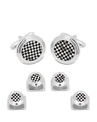 Cufflinks Inc Onyx & Mother of Pearl Checker Stud Set