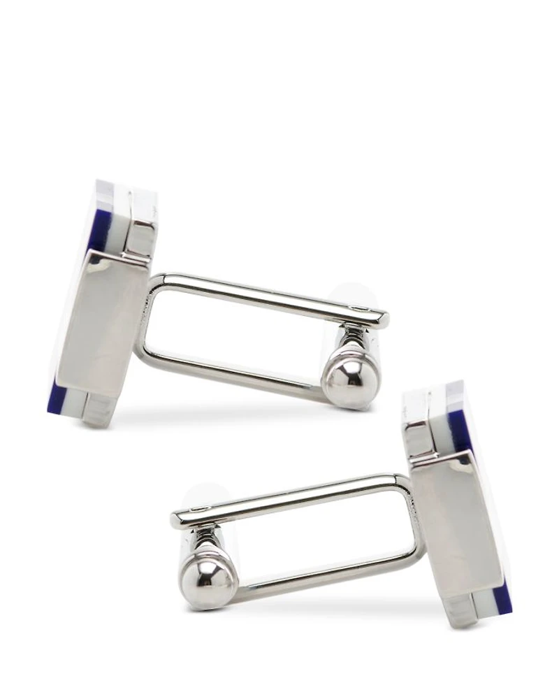 Mother of Pearl and Lapis Blue Windmill Square Cufflinks