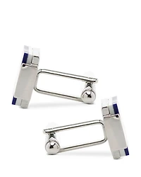 Mother of Pearl and Lapis Blue Windmill Square Cufflinks