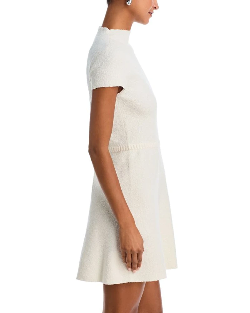 Bouclé Mock Neck Mini Dress