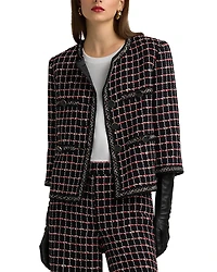 St. John Windowpane Tweed Jacket