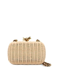 Bottega Veneta Knot Chain Wicker Box Clutch