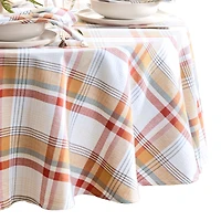 Elrene Home Fashions Seneca Plaid Harvest Cotton Round Tablecloth, 70