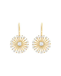 Diamond Sunlight Rays Drop Earrings in 18K Yellow Gold, 0.95 tcw