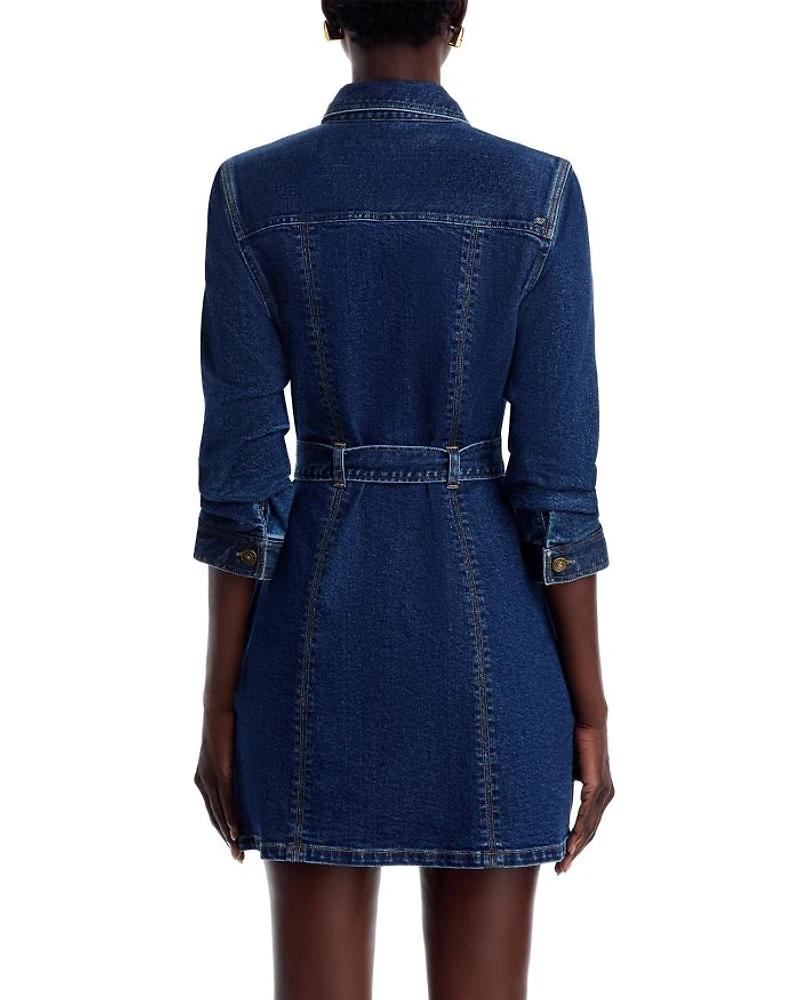 Clea Button Front Denim Mini Dress