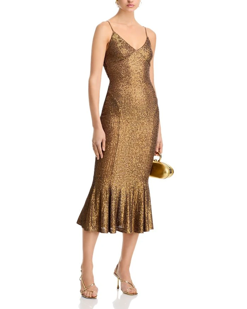 Sequin Fishtail Midi Dress