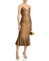 Sequin Fishtail Midi Dress