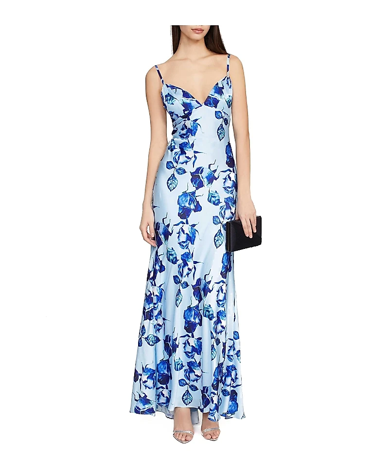 Mac Duggal Floral Print Cami Slip Gown