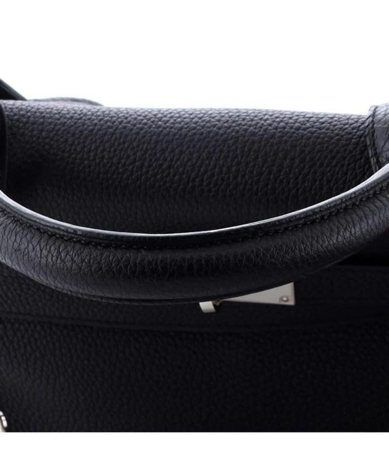 Kelly Handbag Black Togo with Palladium Hardware