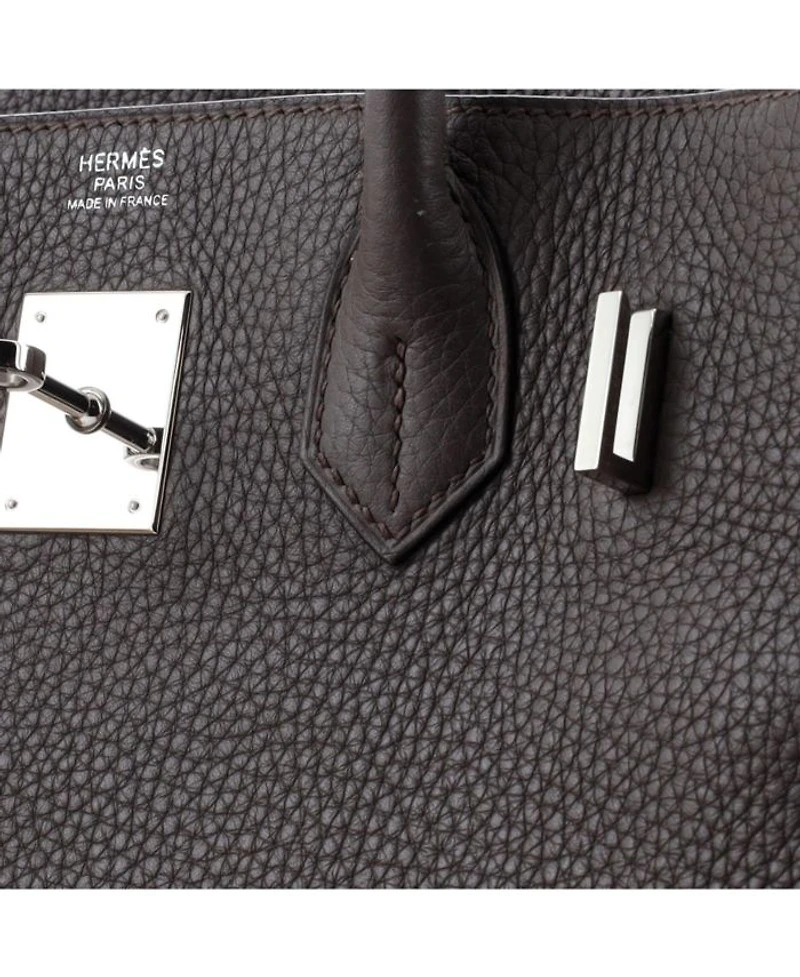 Birkin 30 Handbag Grey Clemence with Palladium Hardware