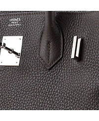 Birkin 30 Handbag Grey Clemence with Palladium Hardware
