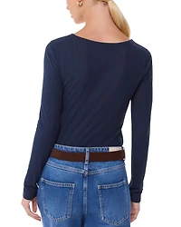 Ribbed V Neck Top