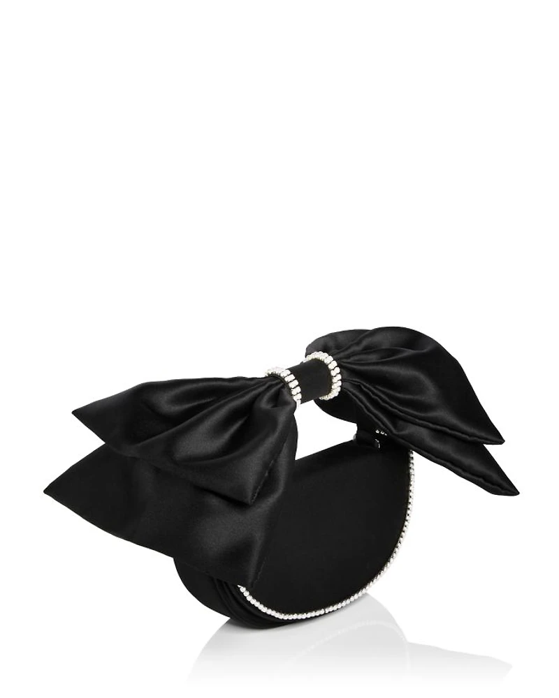 Satin Bow Bag w/ Faux Pearls - Exclusive