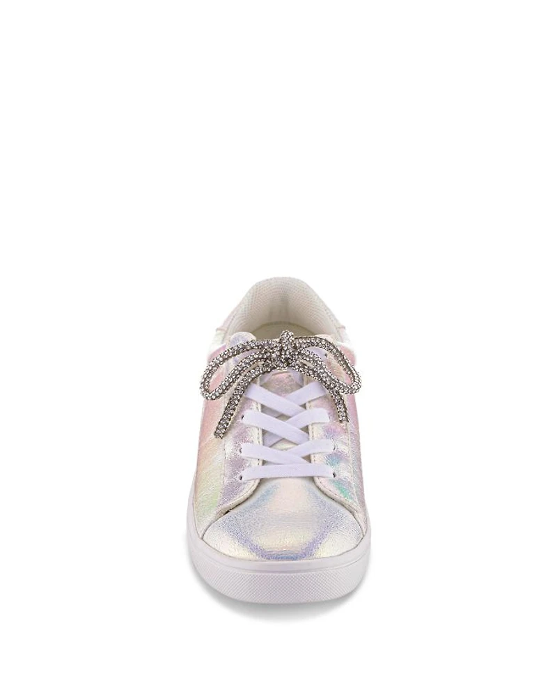 Girls' Kalen Rhinestone Bow Slip On Sneakers