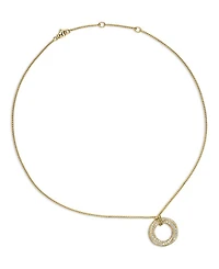 Pavé Crossover Pendant Necklace in 18K Yellow Gold with Diamonds, 21mm