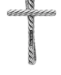 Sterling Silver Amulets Diamond Draped Cross Pendant
