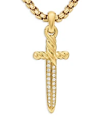 David Yurman 18K Yellow Gold Petrvs Dagger Amulet with Diamonds