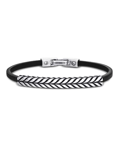 Chevron Leather ID Bracelet