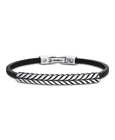 David Yurman Men's Chevron Leather Id Bracelet