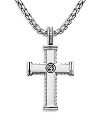 Men's Chevron Cross Pendant in Sterling Silver