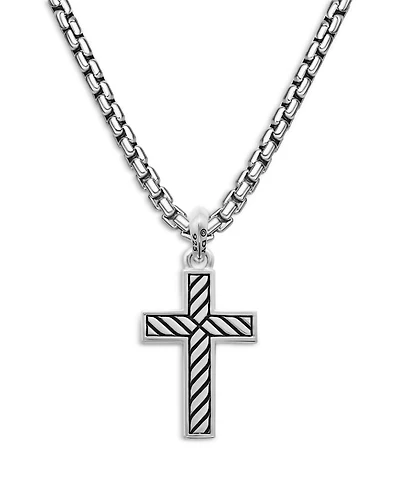 Men's Exotic Stone Cross in Sterling Silver with Black Onyx, 26mm
