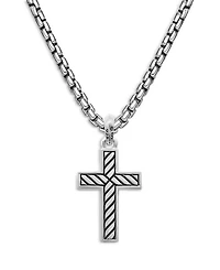 Men's Exotic Stone Cross in Sterling Silver with Black Onyx, 26mm