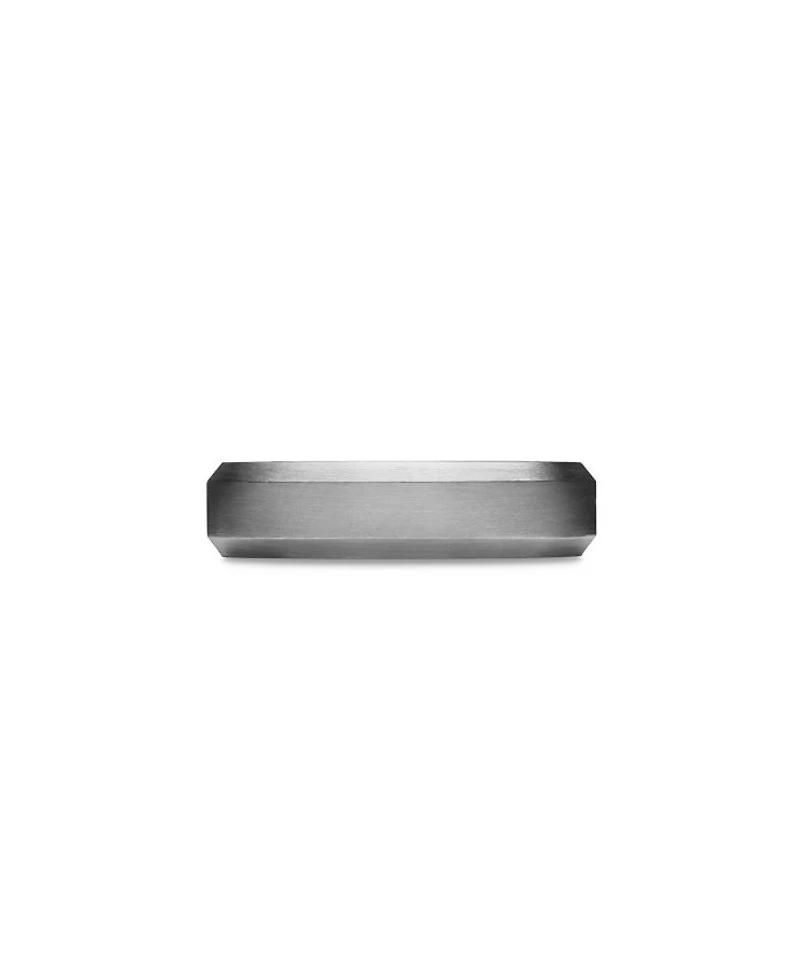Men's Gray Titanium Wedding Beveled Band