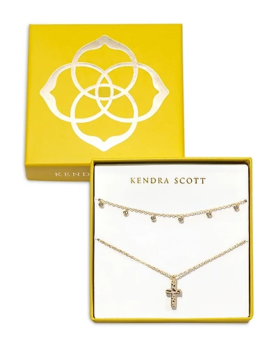 Kendra Scott Amelia Bezel Crystal & Cross Pendant Necklaces
