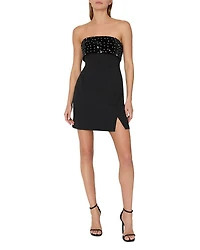 Indy Combo Velvet Crystal Embellished Mini Dress