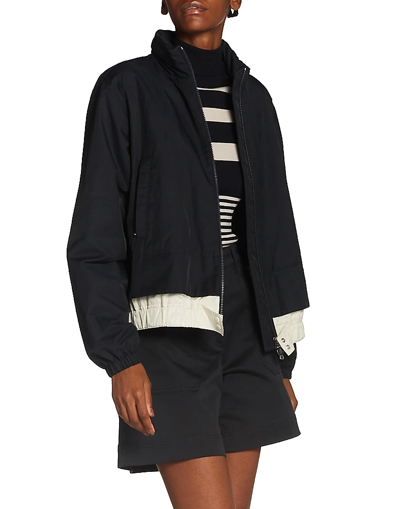 Moncler Janze Twill Contrast Jacket with Packable Hood