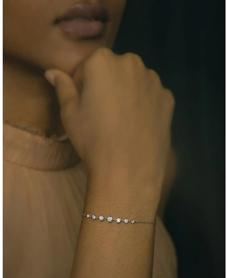 Linked Lab-Grown Diamond Tennis Bracelet in 14K White Gold and Gold, .85ctw Round Brilliant Lab Grown Diamonds