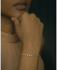 Linked Lab-Grown Diamond Tennis Bracelet in 14K White Gold and Gold, .85ctw Round Brilliant Lab Grown Diamonds