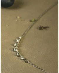 Linked Lab-Grown Diamond Tennis Necklace in 14K White Gold, .85ctw Round Brilliant Lab Grown Diamonds