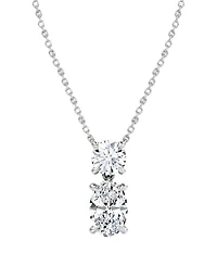 Signature Duo Drop Necklace 14K White Gold