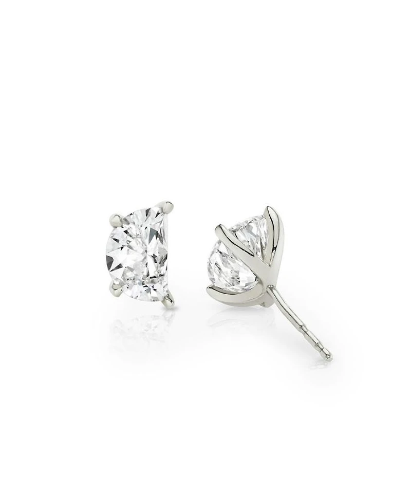 Iconic Lab-Grown Diamond Stud Earrings 14K Yellow Gold, 1.5ctw Half Moon Lab Grown Diamonds