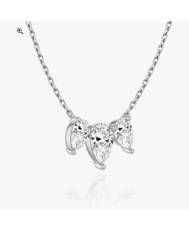 Arc Necklace 14K Yellow Gold, 2.0ctw Pea Lab Grown Diamonds