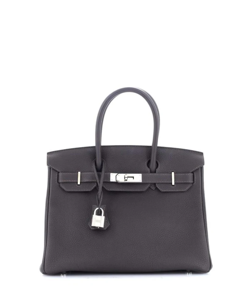 Birkin 30 Handbag Brown Togo with Palladium Hardware