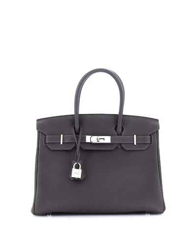 Birkin 30 Handbag Brown Togo with Palladium Hardware