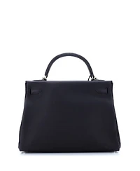 Kelly Handbag Black Togo with Palladium Hardware