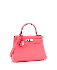 Kelly 28 Handbag Pink Evercolor with Palladium Hardware