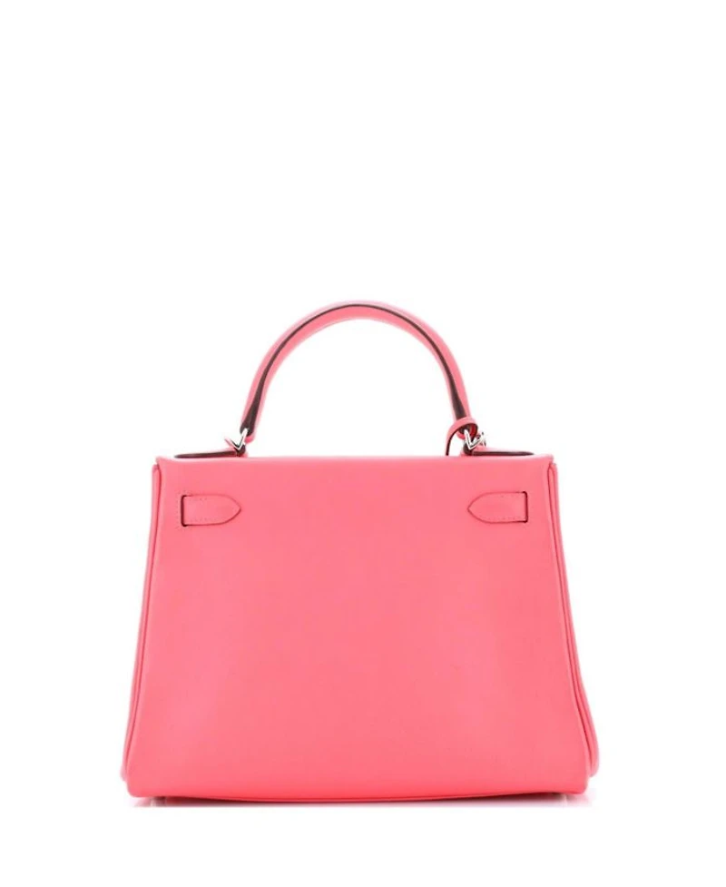 Kelly 28 Handbag Pink Evercolor with Palladium Hardware
