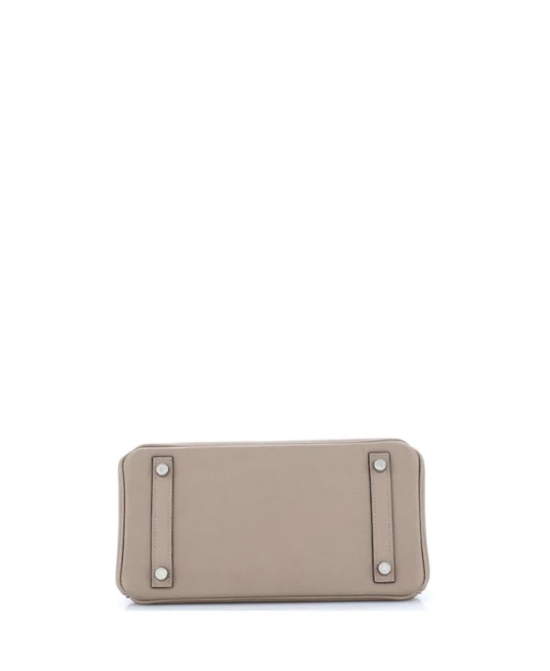 Birkin 25 Handbag Grey Swift with Palladium Hardware