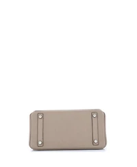 Birkin 25 Handbag Grey Swift with Palladium Hardware