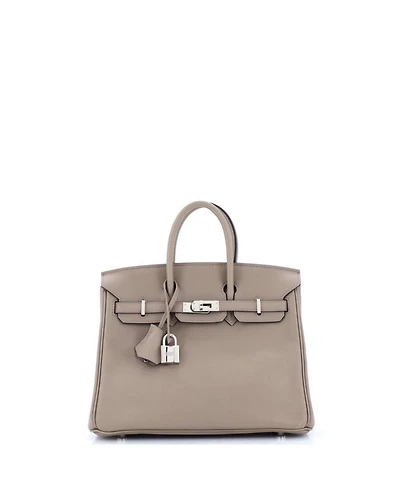 Birkin 25 Handbag Grey Swift with Palladium Hardware
